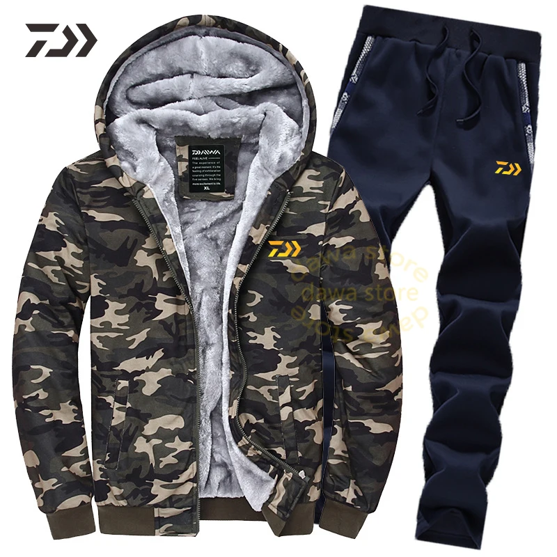 

Fishing Suit for Winter for Fishing Pants Velvet Thicken Camouflage Fishing Clothes Men Outdoor Casual Jacket Fishing Shirt Warm