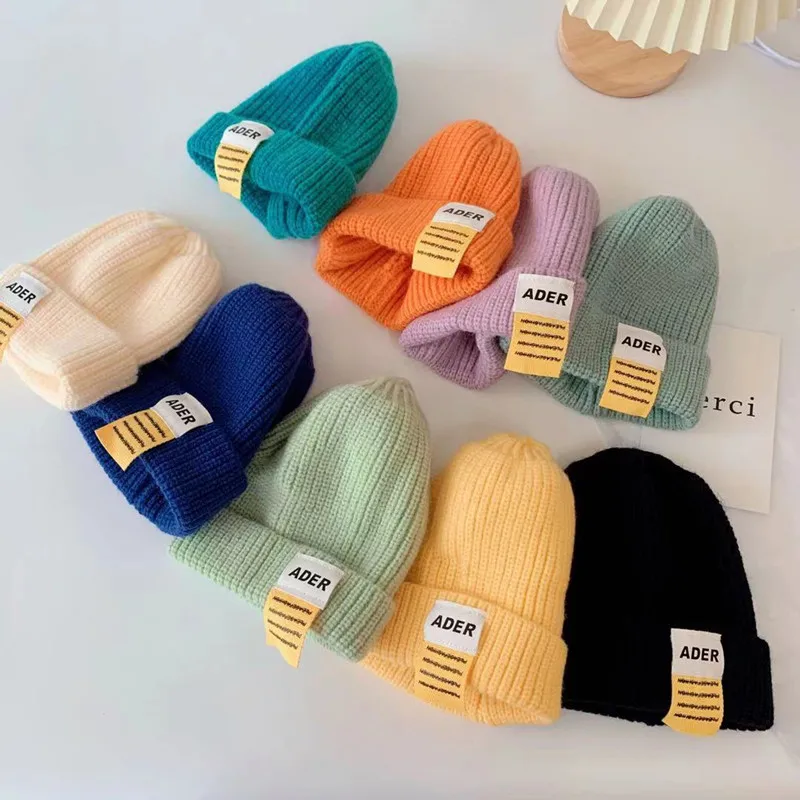 Осень 2021 новинка детская вязаная шапка в Корейском стиле для колледжа с большими
