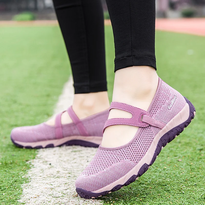 Балетки женские сетчатые дышащие без шнуровки плоская подошва повседневная