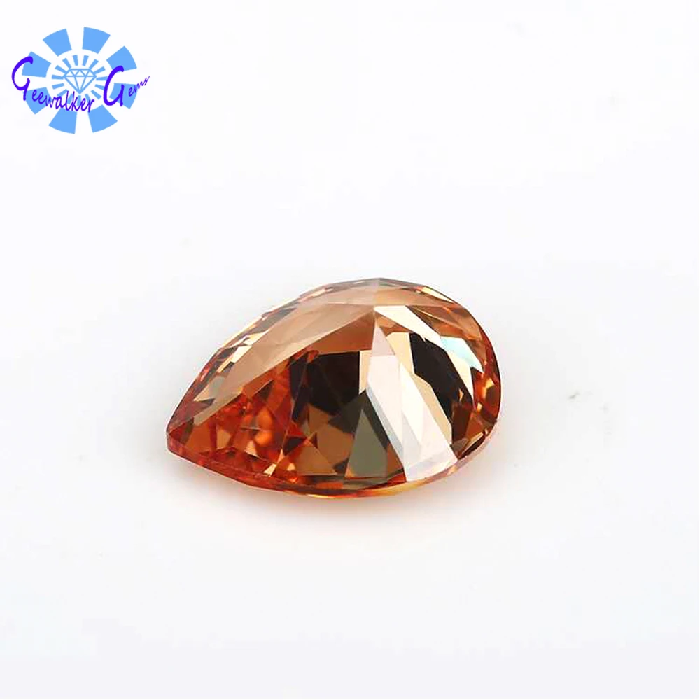 Высококачественные драгоценные камни AAA цвет шампанского форма груши кубический