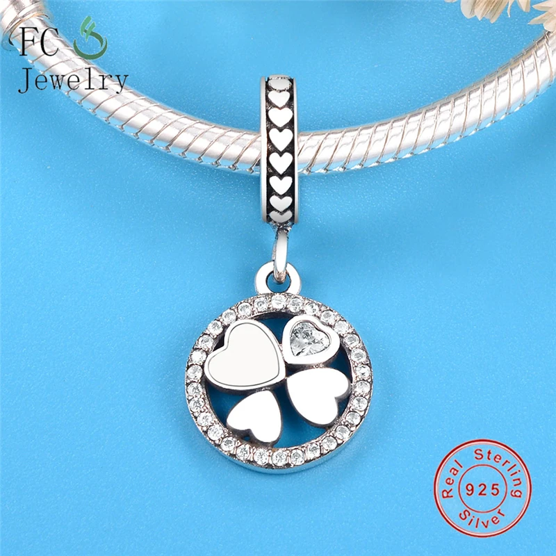 Четыре Подвеска Клевер подвесное очарование подходит оригинальный браслет