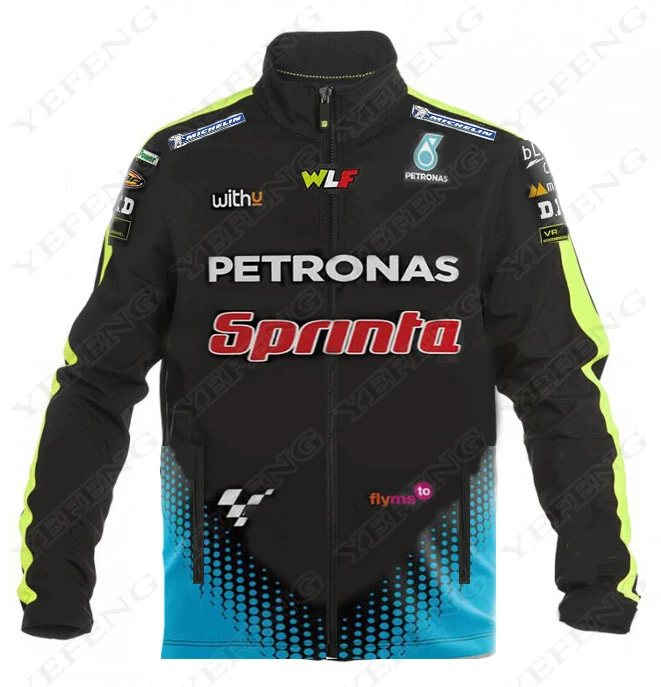

2021 г., куртка Petronas с принтом для Yamaha, мотоциклетная куртка GP Ractory, одежда для гоночной команды, для мотокросса, флисовая ветрозащитная толстов...