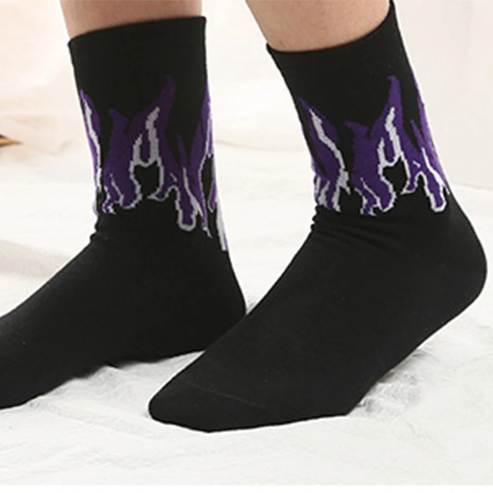 Мужские носки для скейтборда из хлопка с огненным пламенем скейтборд в стиле