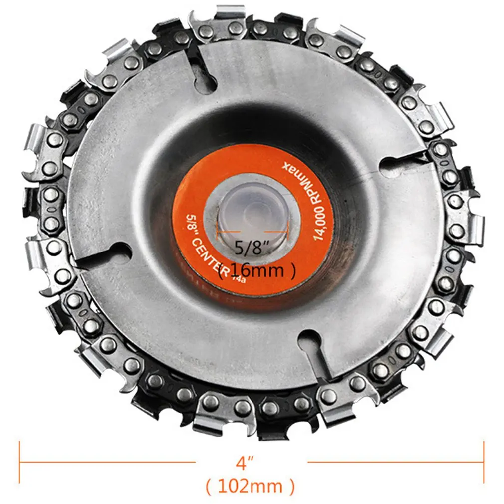

5 Inch Chain Grinder Chain Saws Disc Woodworking Chain Plate Tool 4 Inch Multi-Functional Wood Carving Disc Angle Grinding Tool