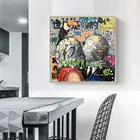 Картина на холсте с изображением влюбленных граффити, поцелуй Рене Магритта, знаменитая Настенная картина, плакат для гостиной, спальни, украшение для дома