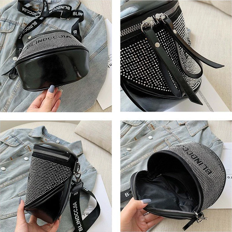 Стразы сумка седло 2020 новые женские маленькие сумки модная искусственная кожа