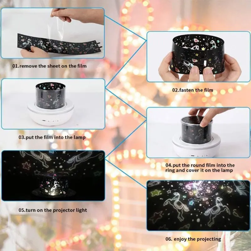 Детская музыка BT динамик проектор космическая Звездная ночь СВЕТОДИОДНЫЙ Ночник