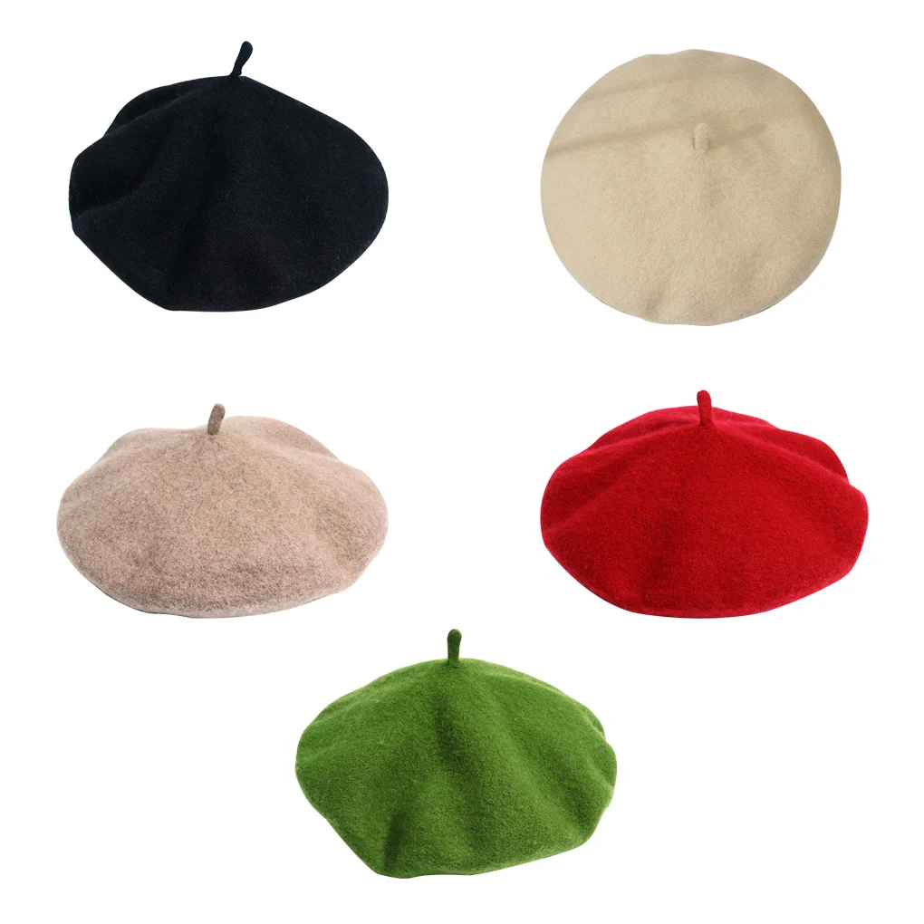 

Осенне-зимняя шапка береты из 100% чистой шерсти берет французский художник женская шапка художника винтажные береты для девочек женские теп...