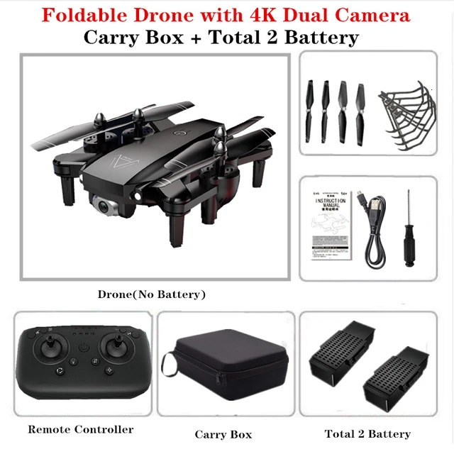 Black 4K 2B Bag 4K L103 радиоуправляемые вертолеты камера Wifi Fpv Дрон Gps Дрон удержание высоты 2,4g оптическое положение потока Дрон камера радиоуправляемые игрушки для детей - Цвет: Black 4K 2B Bag