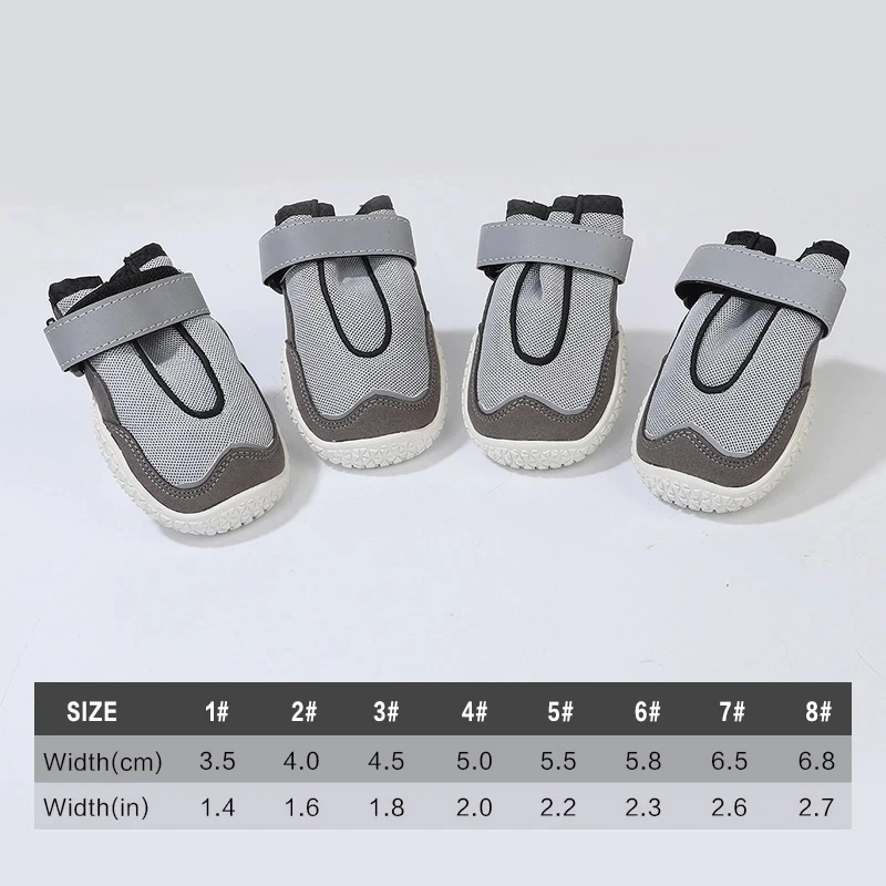 

4pcs/set Pet Dog Shoes Reflective Waterproof Dog Boots Breathable Dog Shoes Non Slip Sock Small Medium Dog Shoes For Large Dogs