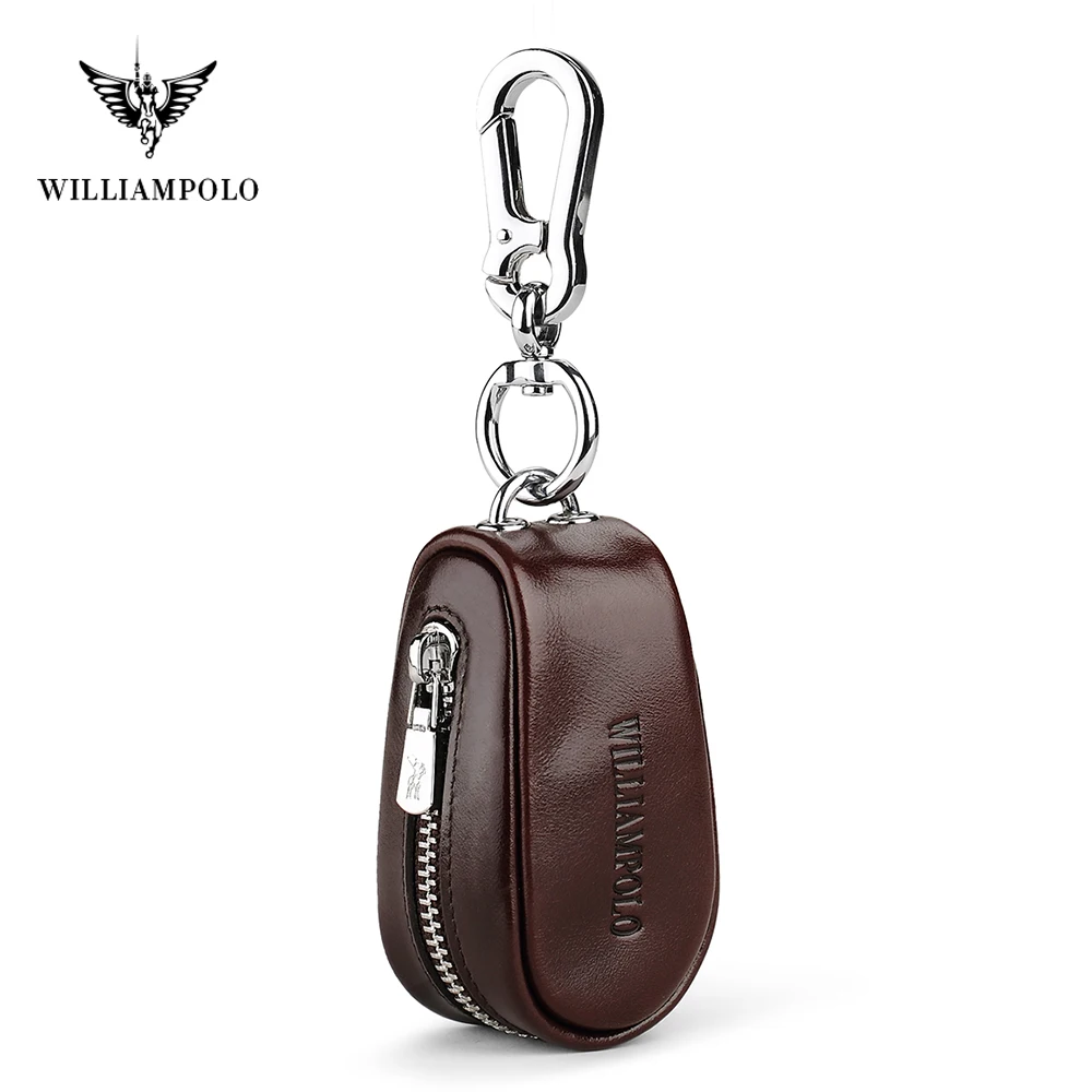 Сумка для ключей WILIIIAMPOLO унисекс кожаная на молнии кошелек zero