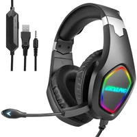 j20 usb wired headset rgb luminous headphones surround sound deep bass stereo earphones with microphone for game xbox pc