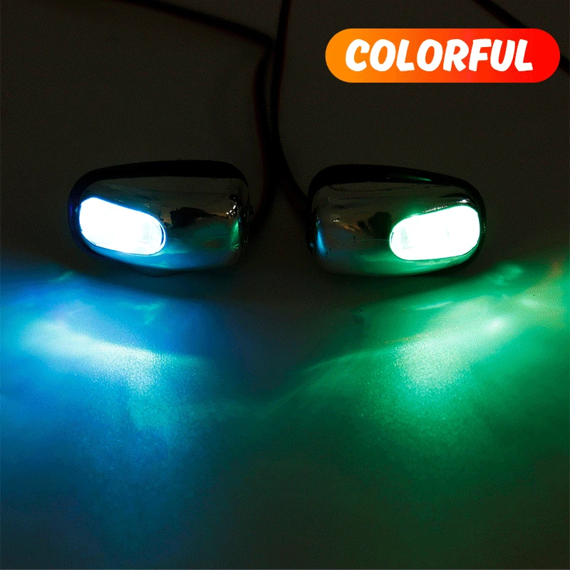 Новый 2x хромированный синий светодиодный светильник Форсунка для омывателя