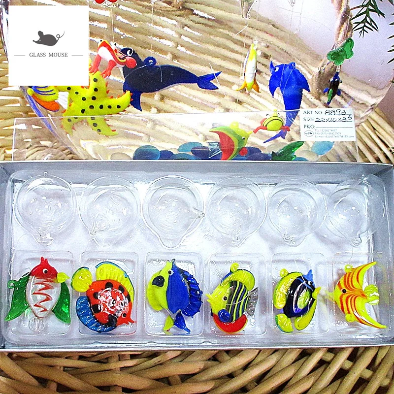 6 шт. миниатюрные фигурки рыб из муранского стекла|Статуэтки и миниатюры| |