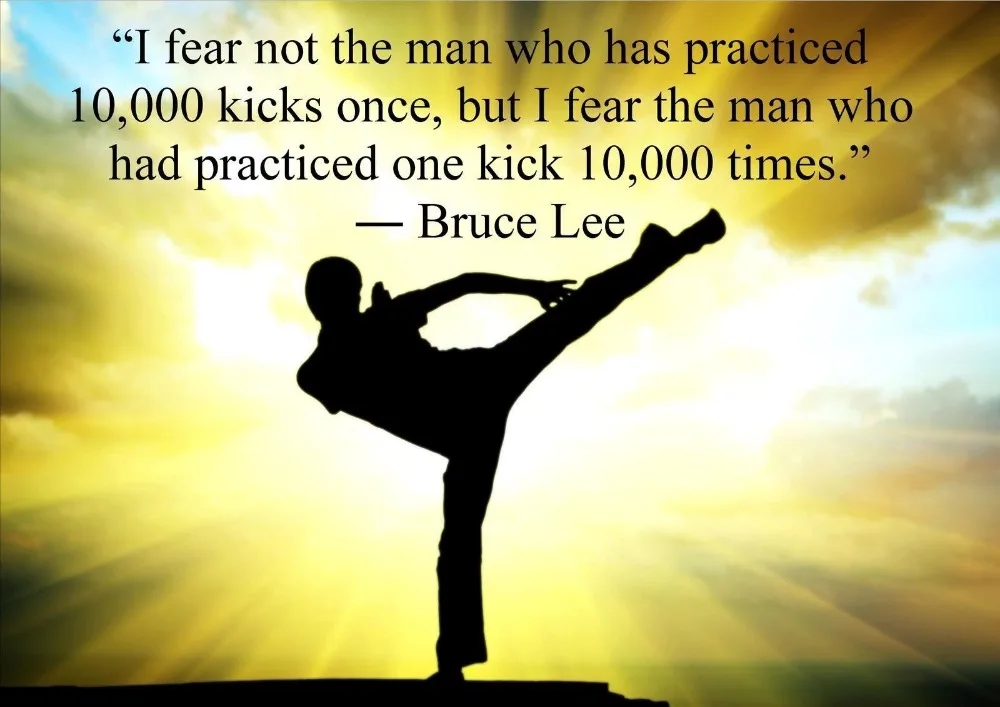 Вдохновляющая/мотивирующая Цитата Брюса Ли шелковая фотокартина 24x36 дюймов | Дом