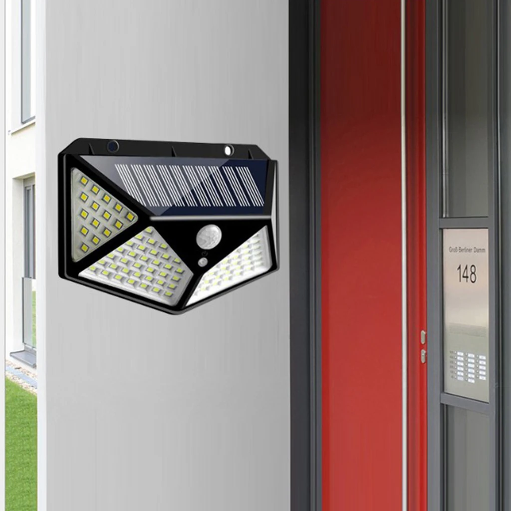 

100LED Solar Lamp PIR Motion Sensor Security Outdoor Wall Light IP65 Garden Yard