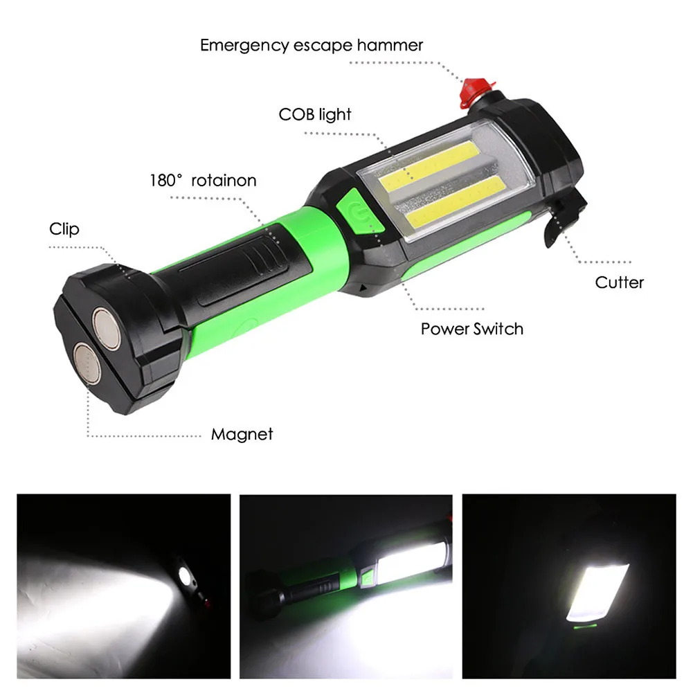 

COB LED Flashlight Car Emergency Tool Flashlight LED Light Magnetic Rechargeable Torch Work