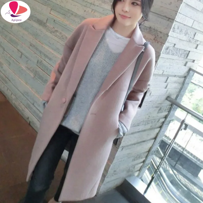 

Женское длинное пальто, повседневное теплое пальто из смешанной шерсти, весна-зима 2023