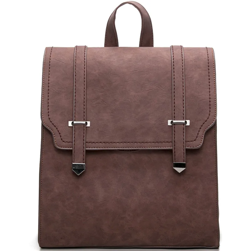 

1PCS New Retro Belt Shoulder Bag Leisure Pu Backpack Women's Bag College Wind Travel Bag Backpack