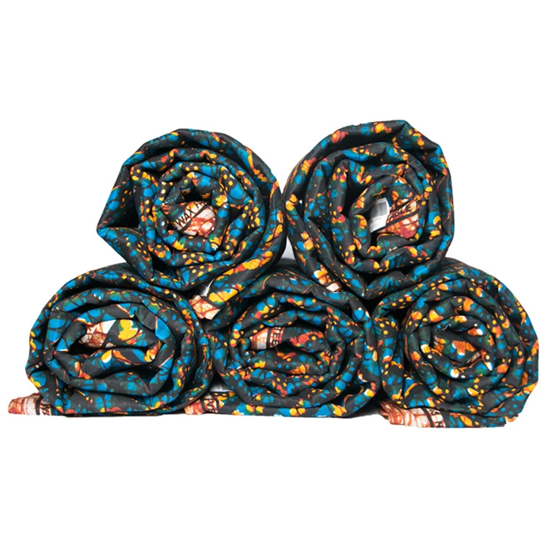 2019 Новая африканская ткань гарантирует Чистый хлопок сине-желтая с принтом для