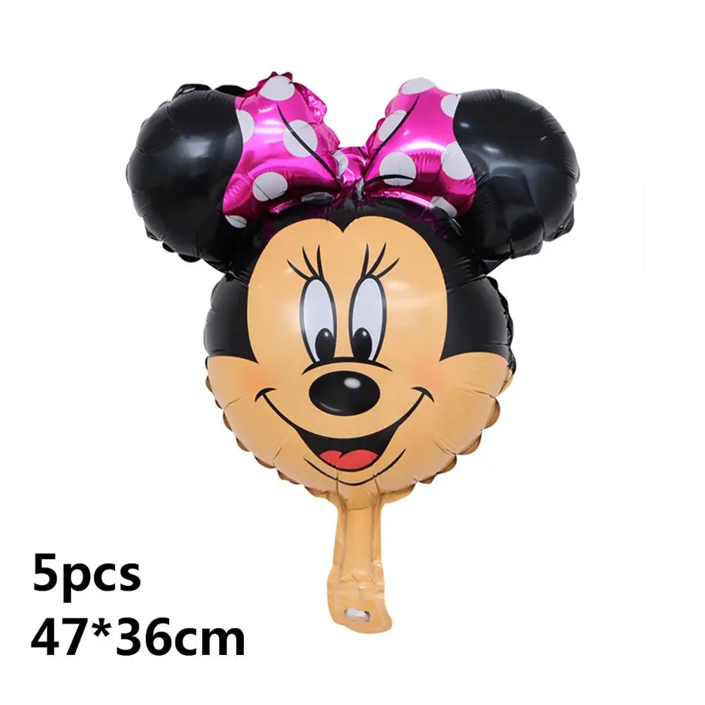 mini rose minnie 10 шт. с днем рождения Микки Минни Маус фольгированные шары 10 дюймов Wwave точка латексные шары украшения для детской вечеринки Globos детская игрушка - Цвет: mini rose minnie