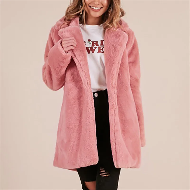 Model B-Pink XIKOI повседневное меховое пальто из искусственного меха Женское пальто из искусственного меха женское короткое пальто зимняя одежда Вечерние пальто из черного меха - Цвет: Model B-Pink