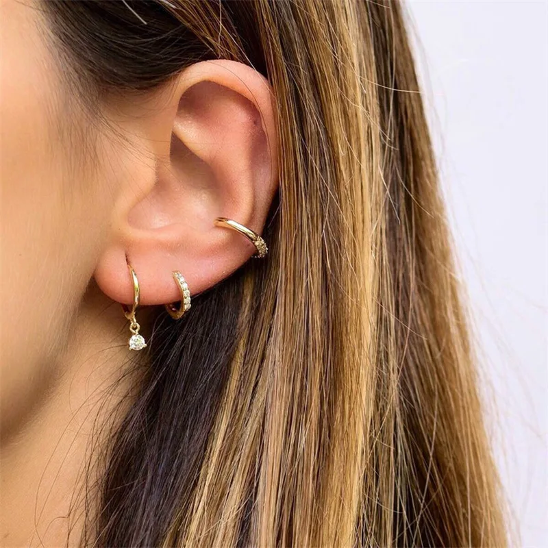 

Charm Drop Flower Earrings Female Classic Design Prevent Allergy 925 Sterling Silver For Women Party Zircon Jewelry Brinco