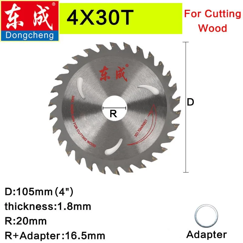 for wood 4 X 30T Dongcheng легированный пильный диск 4 ''/105 мм 40 зубьев колеса для резки древесины сверлильные оправки среза для резки роторного электроинструмента - Цвет: for wood 4 X 30T