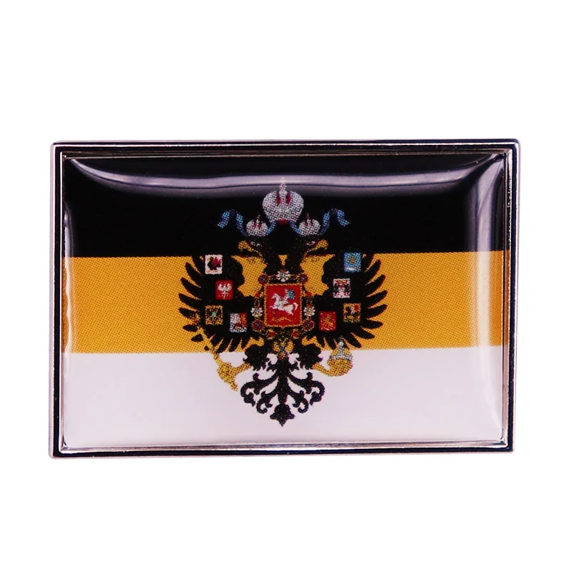 Imperial Russia National Flag Badge black yellow white Double Eagle Russian Empire Flags Banner Lapel Pin Brooch