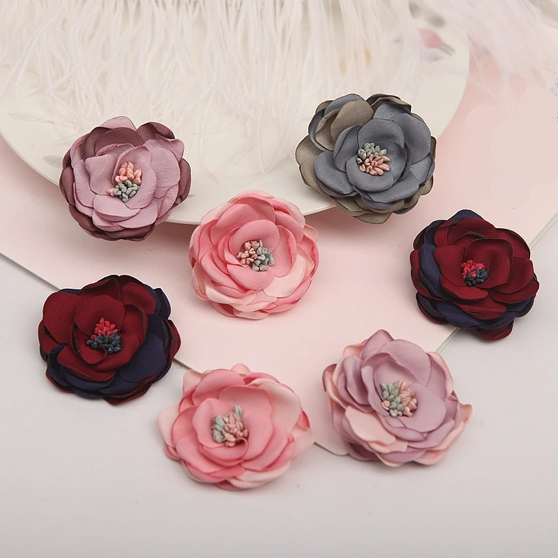 Нашивка с цветами тканевая аппликация для одежды платья украшения волос товары