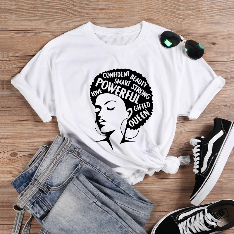 ONSEME Afro Lady Graphic футболки Женская Феминистская футболка Девушка сила королева лето черный розовый Женская футболка Эстетическая одежда Q-882
