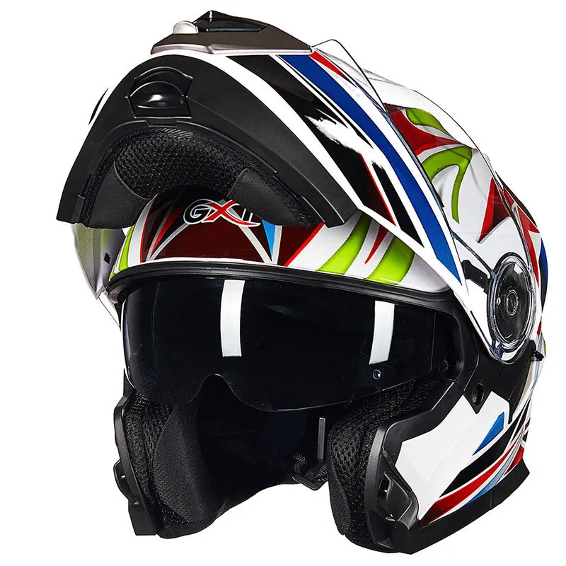 Мотоциклетный шлем с открытым лицом GXT двойные линзы полное покрытие