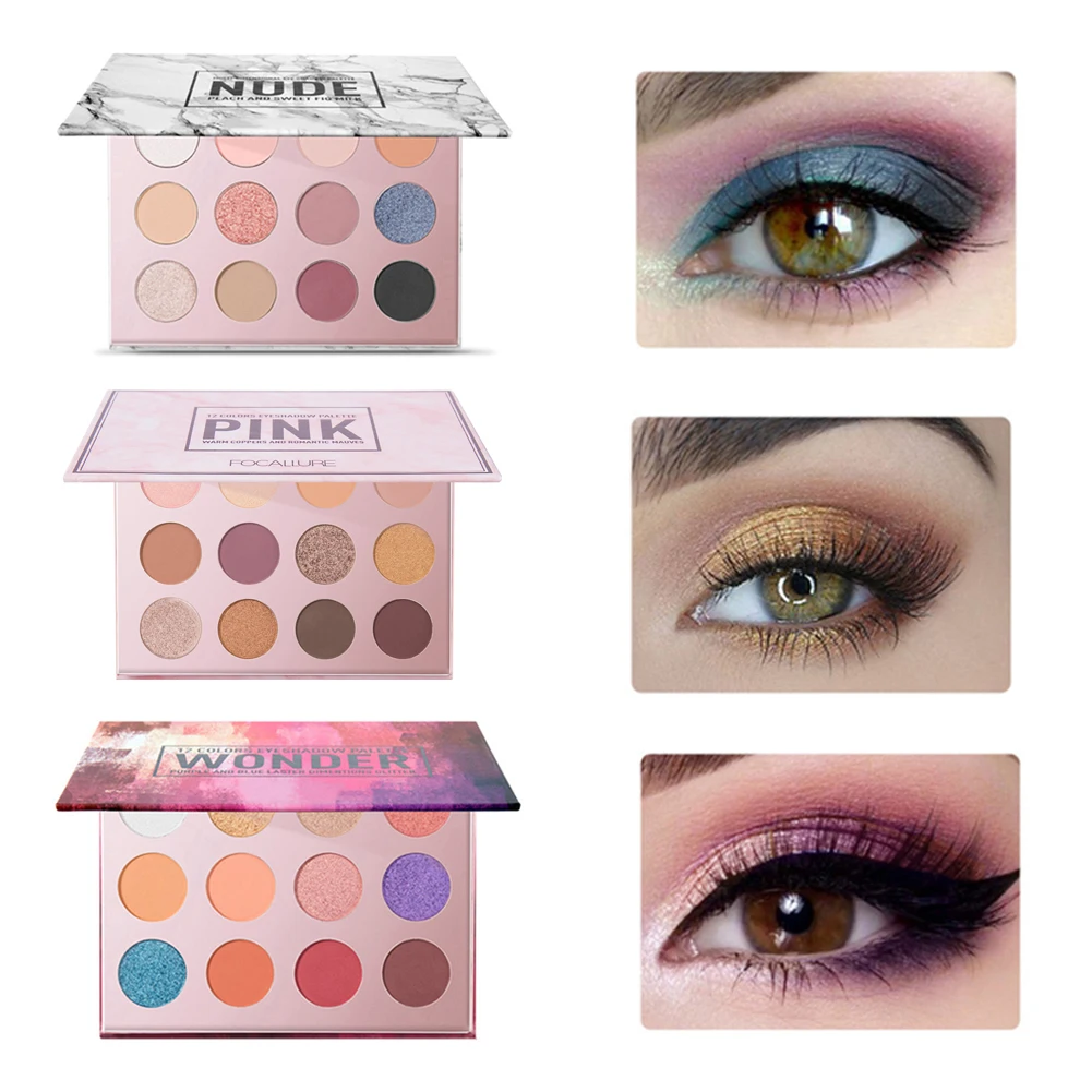 FOCALLURE Matte блестящие тени для век 12/15/16 цветов пигментные Палитра