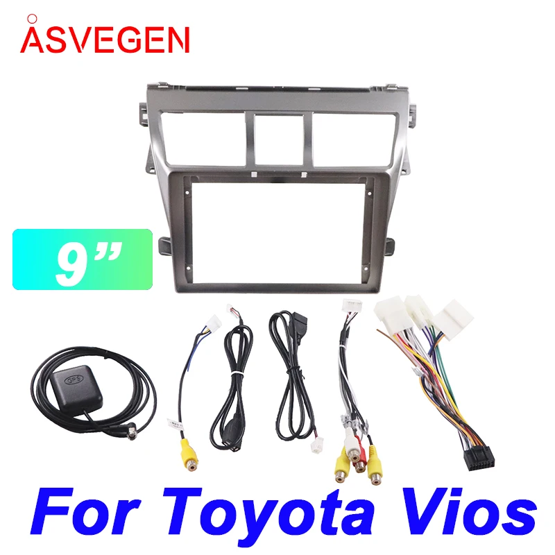 

9" Car Radio Fascia Frame For Toyota Vios Car Dvd Frame Install Panel Dash Mount Installation Dashboard