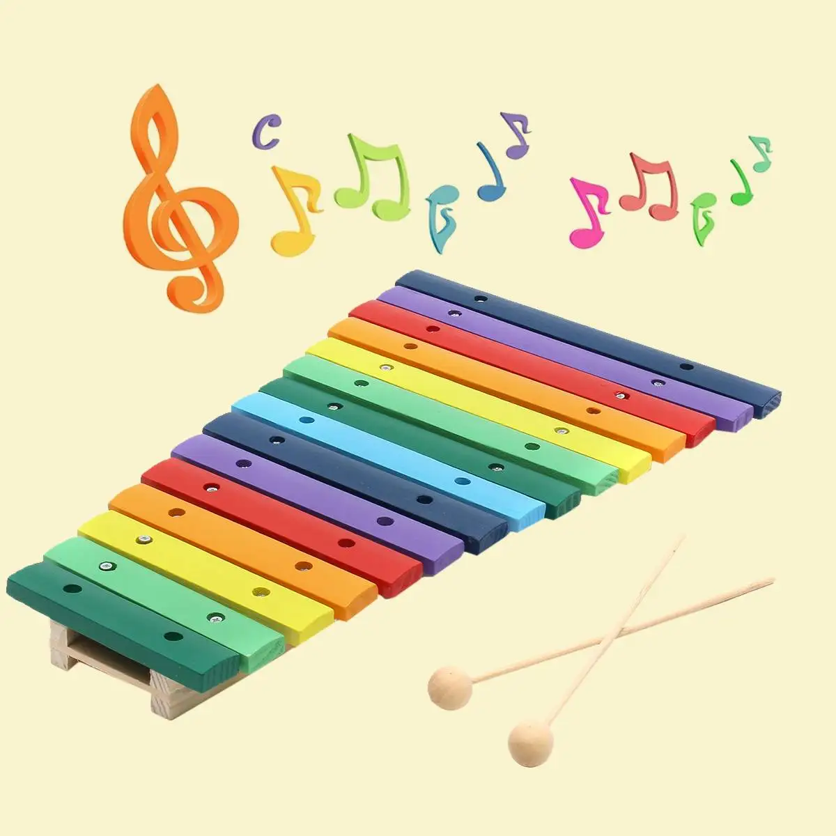 15 тон красочные Glockenspiel деревянный ксилофон и алюминиевый ударный музыкальный инструмент Развивающие игрушки для детей