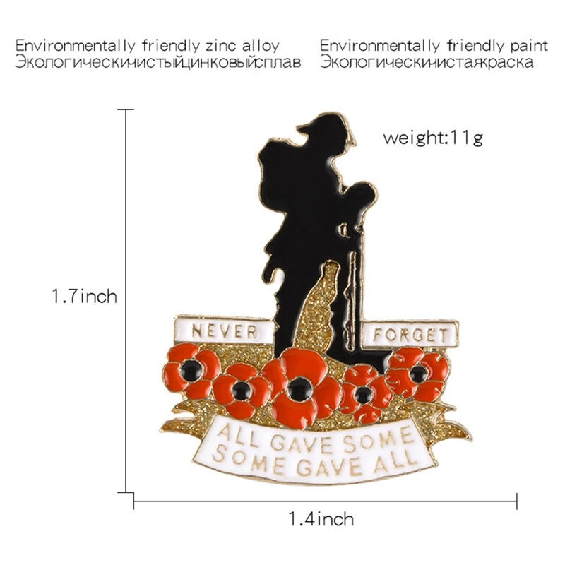 

Creativity British Martyrs Day Soldier alloy Badge Pin For Men/Women Clothing Art Badges Decor 4.3*3.5cm