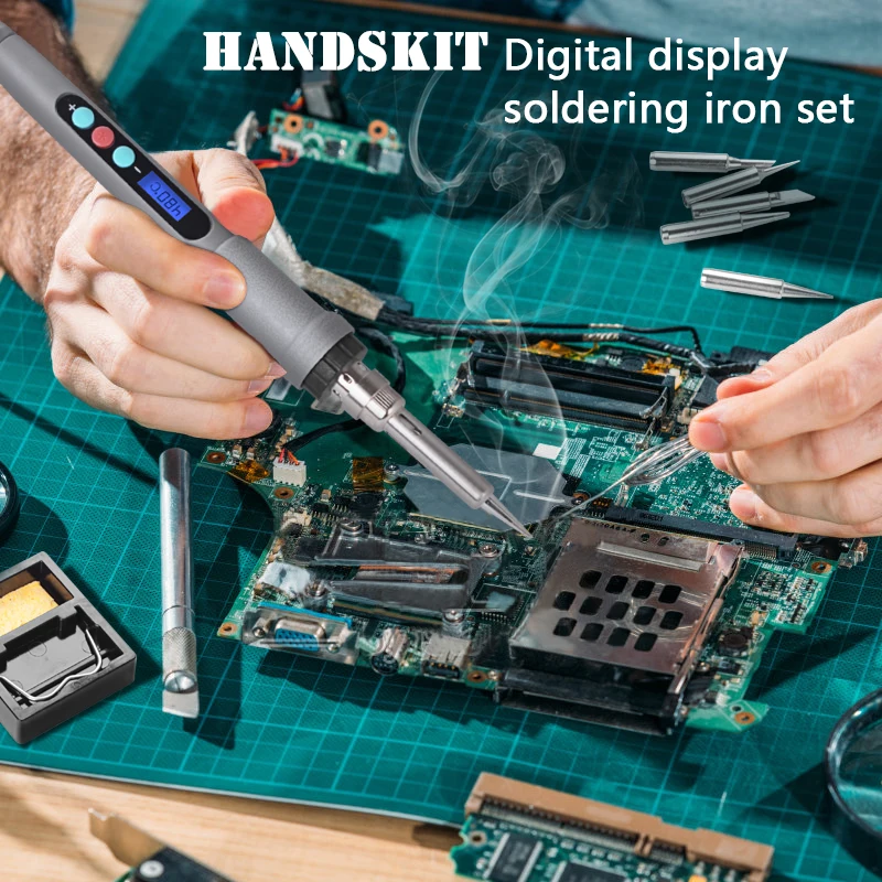 

Handskit 90w Digital Soldering Iron kit 110v 220v Electrical Temperatue Adjust Soldering Iron with Soldering Stand Welding Tool