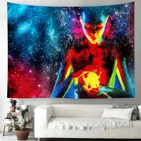 psychedelic magic alien tapestry wolf lions pattern hanging wall tapestries blanket dorm room art decor camping cloth
