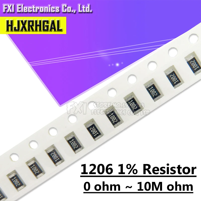 Резистор SMD 100 Точность 1206 0 Ом ~ 10 м 1 к 1% 2 1R 10R 100R 150R 220R 330R 150 220 330 шт. | Электронные