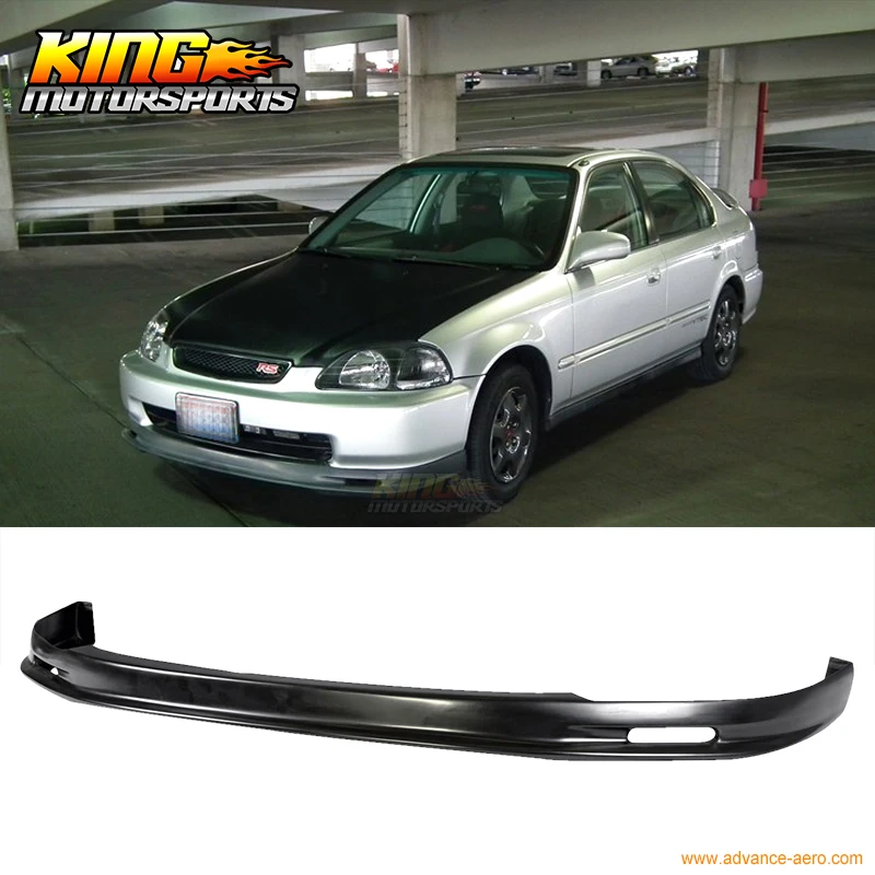 

Fit For 96-98 Honda Civic 2 3 4Dr MUG Style Front Bumper Lip Unpainted Black PP Global Free Shipping Worldwide