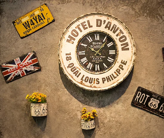 Креативные настенные часы в стиле ретро для кофе магазина бара настенное