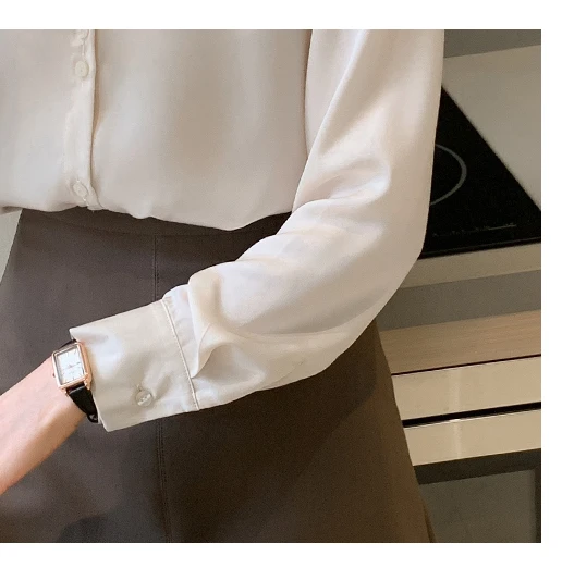 

Long Sleeve Blouse Women Blusas Mujer De Moda 2021 Women Blouses Turn Down Collar Chiffon Blouse Shirt Women Tops Blusas E680