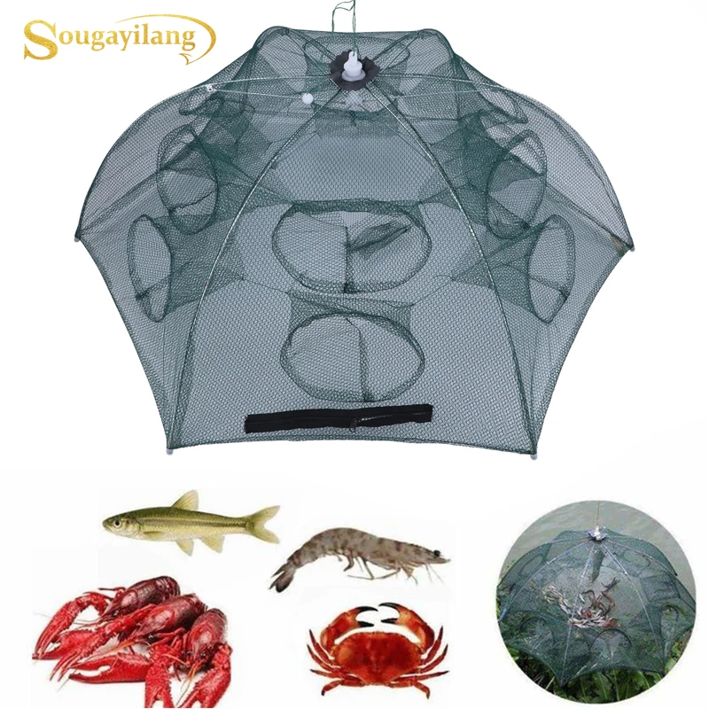Sougayilang Высококачественная автоматическая складная рыболовная сеть с 4 20