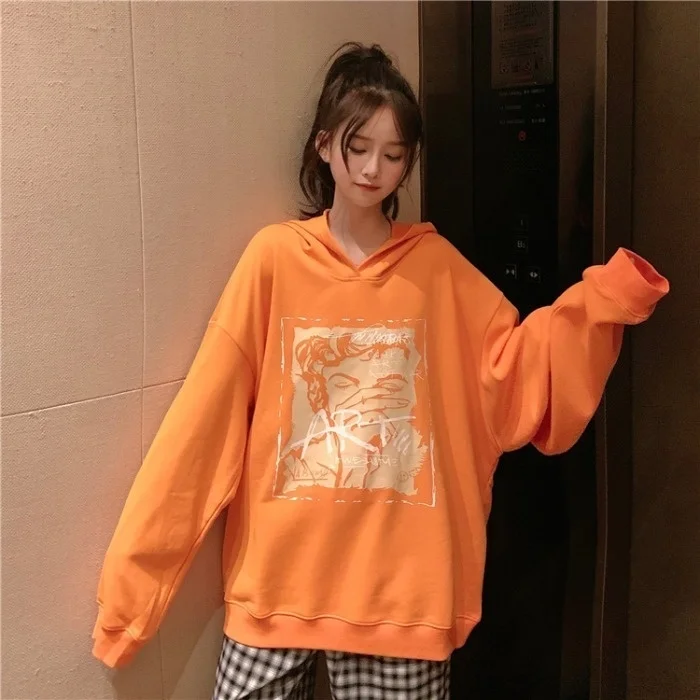 

Худи весы Новинка Осень винтажный принт индивидуальность