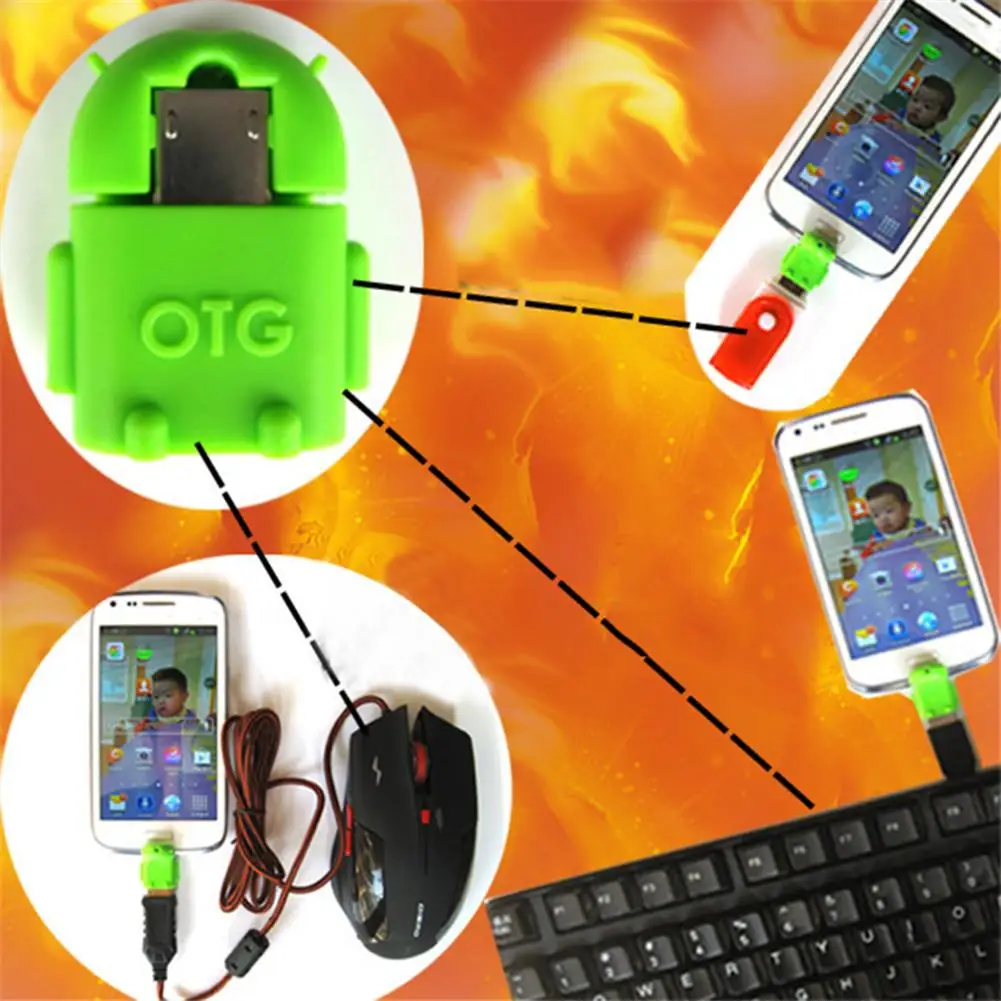 Android Robot OTG адаптер USB 2 0 к микро адаптеру Подключение клавиатуры мыши U диск