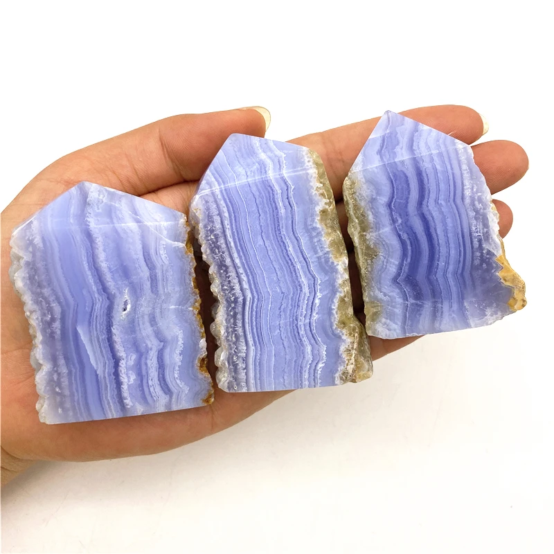 

Beautiful 1PC Raw Natural Blue Lace Agate Stone Point Tower Rough Mineral Crystal Reiki Healing Gemstone Natural Quartz Crystals