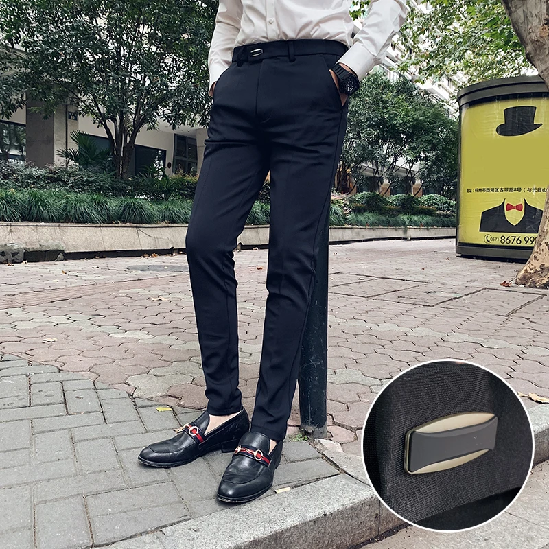 Мужские осенние брюки в Корейском стиле из сетчатого красного материала