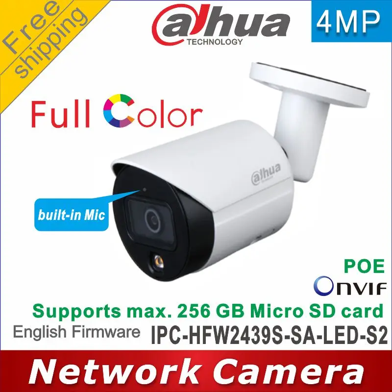 Бесплатная Доставка Dahua IPC HFW2439S SA LED S2 Встроенный микрофон IP Камера 24 часа в сутки