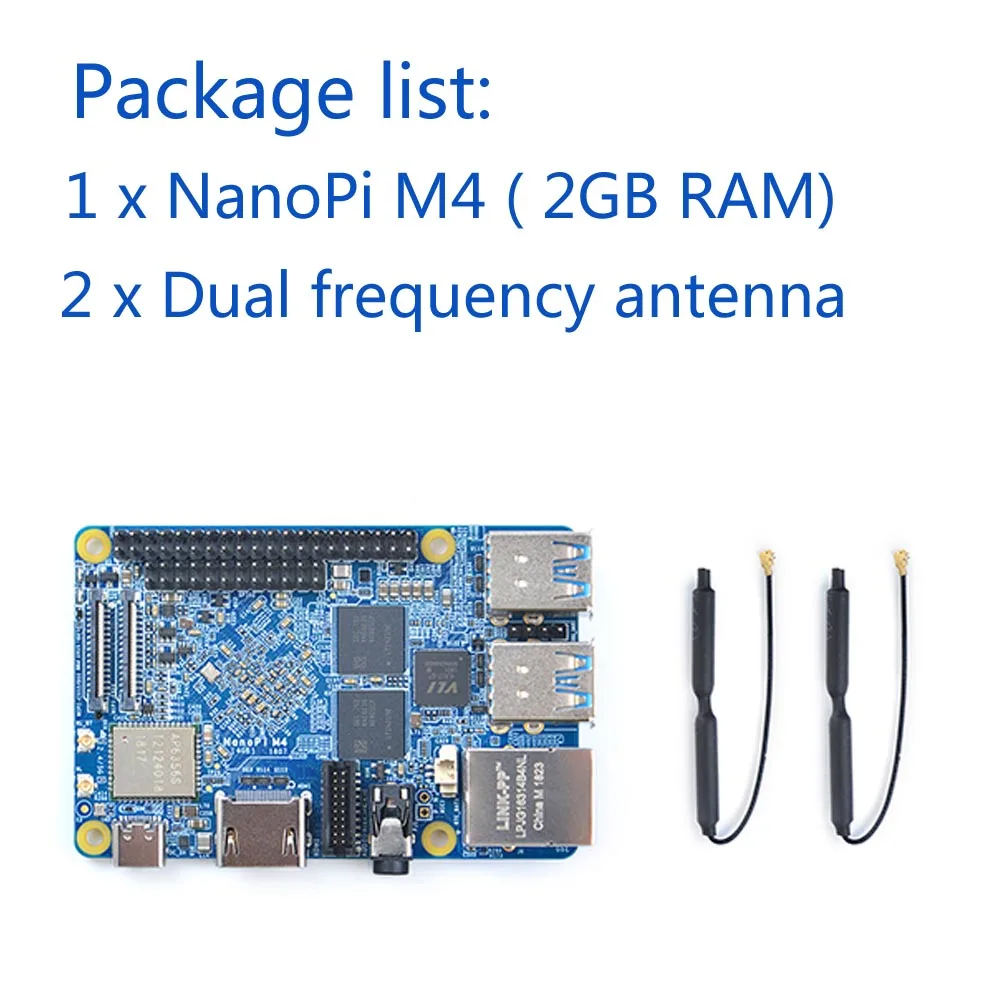 2GB NanoPi M4 2 ГБ/4 ГБ DDR3 Rockchip RK3399 SoC 2,4G и 5G двухдиапазонный WiFi+ Bluetooth 4,1 поддерживает Ubuntu Android - Цвет: 2GB