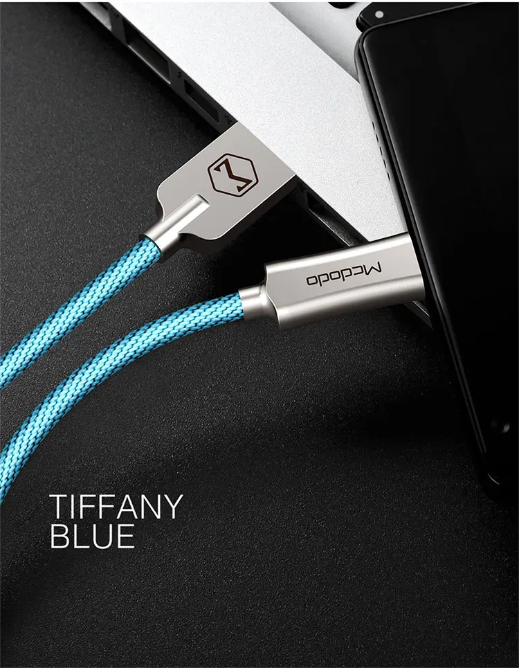 Tiffany Blue Mcdodo Micro USB кабель 2A Быстрая зарядка QC3.0 mini USB кабель для передачи данных для samsung Xiaomi Redmi huawei Tablet Android USB зарядный шнур - Цвет: Tiffany Blue
